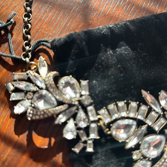 J.Crew style rhinestone statement necklace. Bronze hardware and clasp. EUC - Picture 5 of 13
